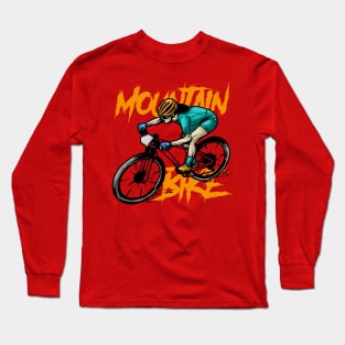 cycling mountain bike games vector Long Sleeve T-Shirt